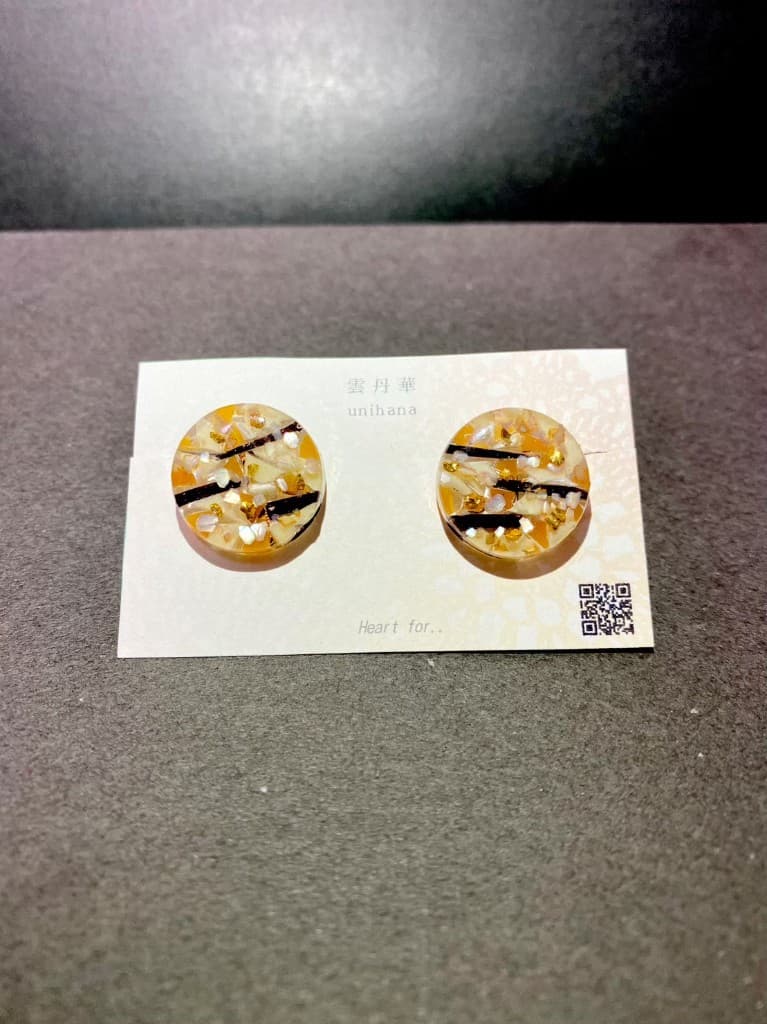 雲丹華 丸型ピアス カード