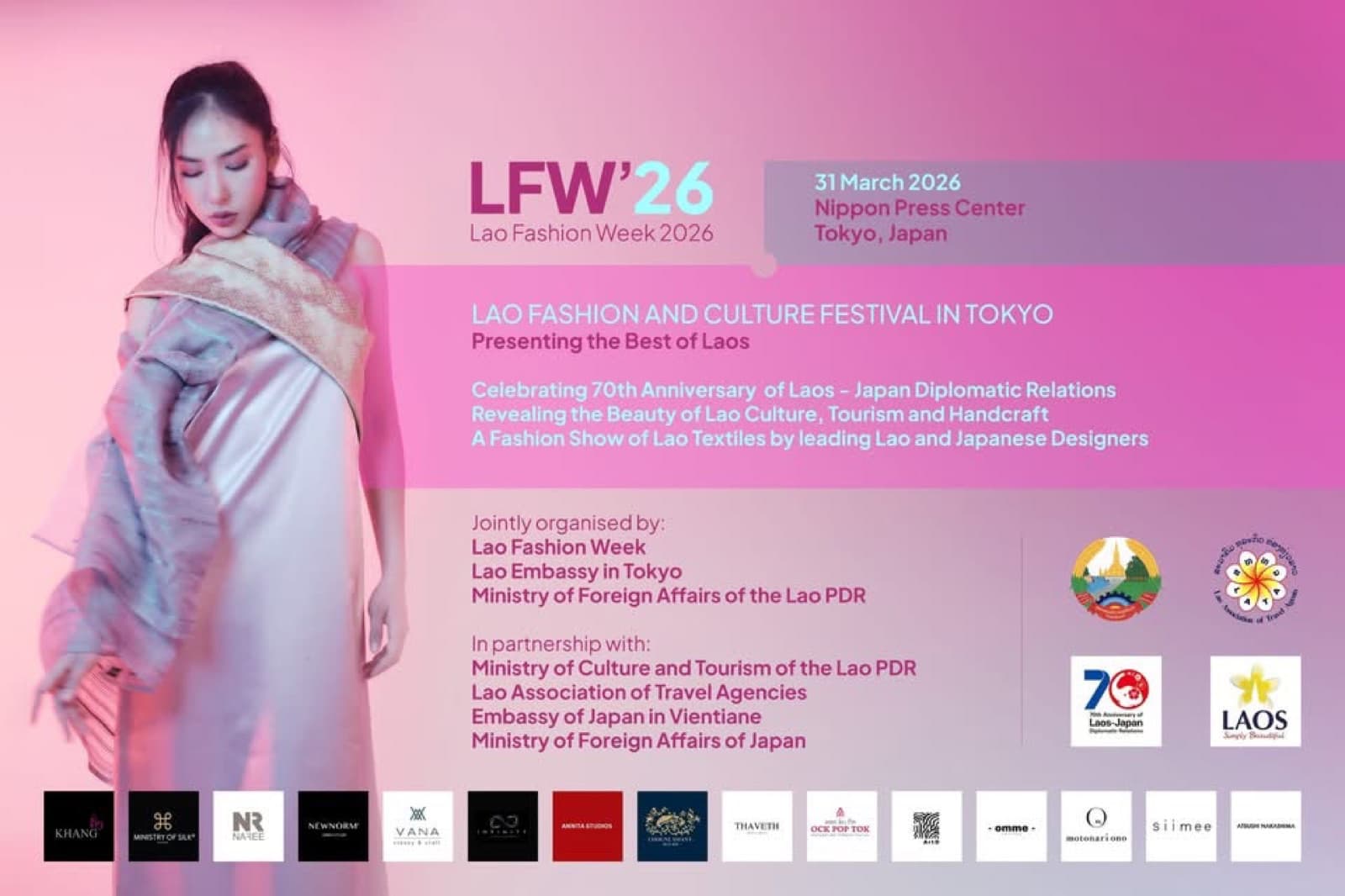 Supporting and Appearing at the Lao Fashion & Culture Festival in Tokyo